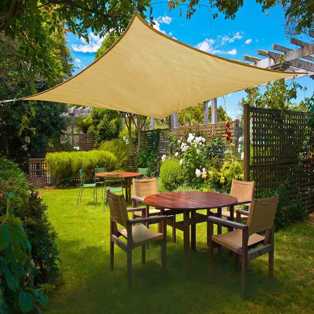 Vela ombreggiante quadrata beige in polietilene – 3,6 m