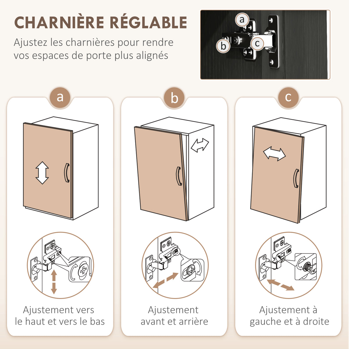 Armoire de cuisine hauteur 170 cm buffet haut avec 4 portes et étagères ajustable, design moderne, noir-7
