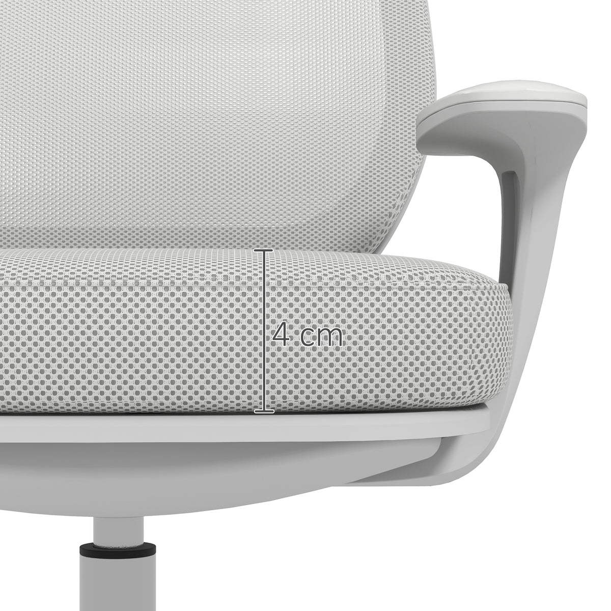 Chaise de bureau tissu mesh hauteur réglable pivotante 360° accoudoirs sur roulettes, gris-7