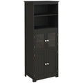 Armoire de cuisine buffet cuisine vaisselier meuble de rangement multi-rangements dim. 60I x 30P x 162H cm noir-0