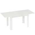 Table à manger extensible, table de cuisine rectangulaire, pour 6-8 personnes, 140-180 x 80 cm, blanc-0