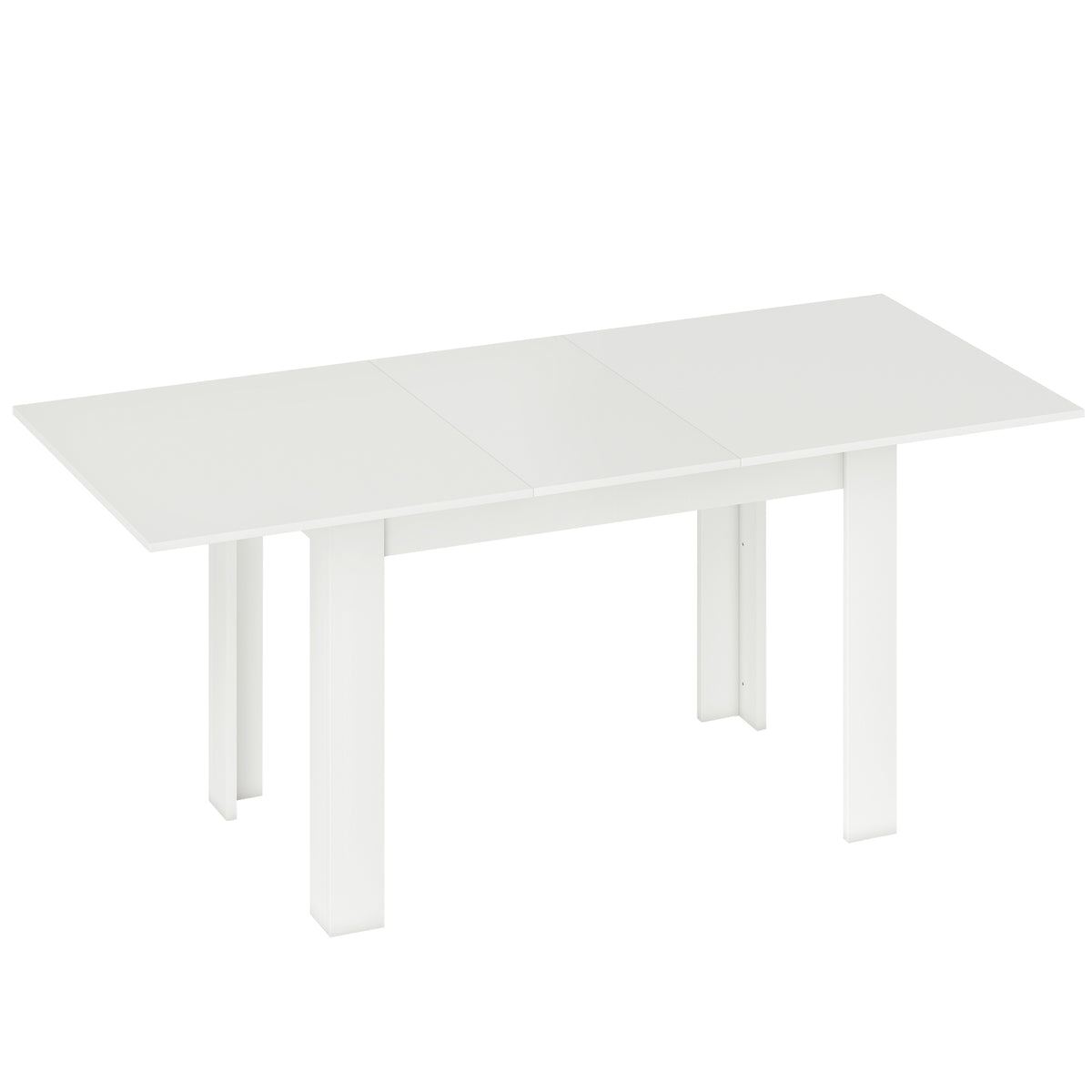 Table à manger extensible, table de cuisine rectangulaire, pour 6-8 personnes, 140-180 x 80 cm, blanc-0