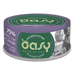 OASY MORE LOVE ACQUA DI COTTURA TONNO CON CALAMARI 70 GR.