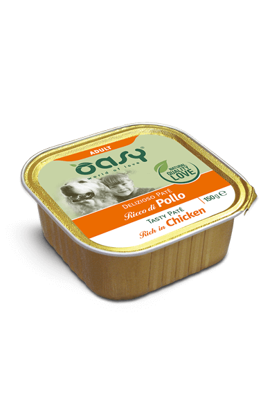 OASY DOG ADULT DELIZIOSO PATE' RICCO DI POLLO 150 GR.