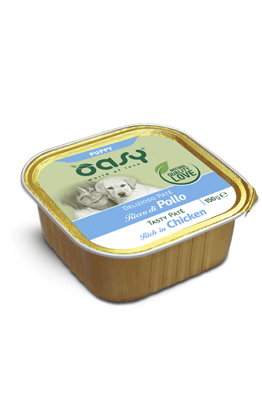 OASY DOG PUPPY & JUNIOR DELIZIOSO PATE' RICCO DI POLLO 150 GR.