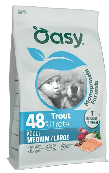 OASY DOG ADULT MONOPROTEIN MEDIUM/LARGE TROTA 2 KG.