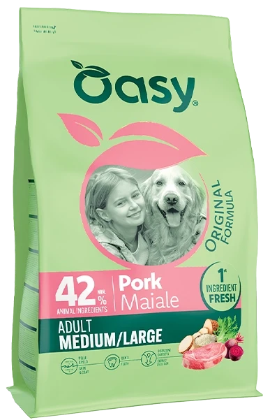 OASY DRY DOG ORIGINAL ADULT MEDIUM/LARGE  MAIALE 10KG.
