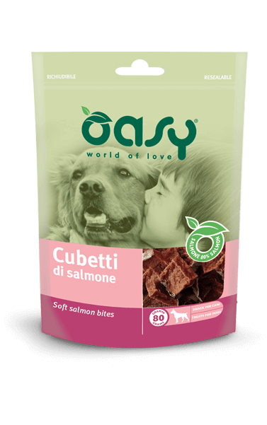 OASY DOG SNACK CUBETTI DI SALMONE 80 GR.