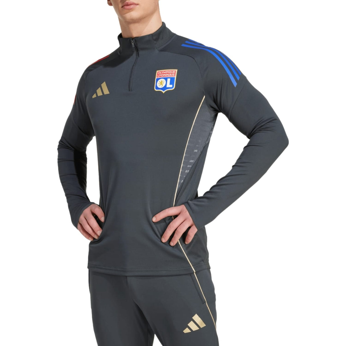 Olympique Lyon training technical soccer tracksuit 2025/26 - Adidas-0