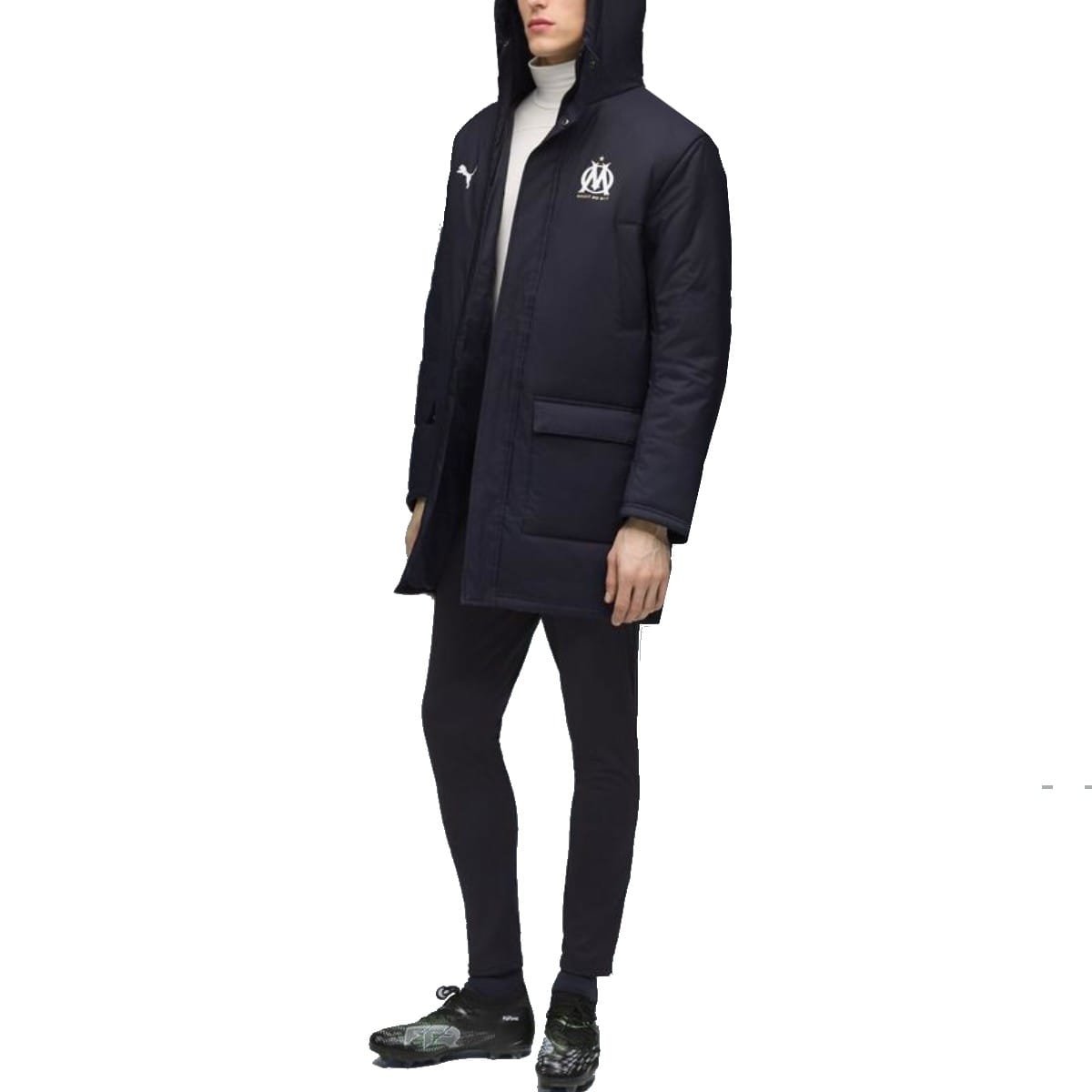 Olympique Marseille dark navy padded winter jacket 2025/26 - Puma-3