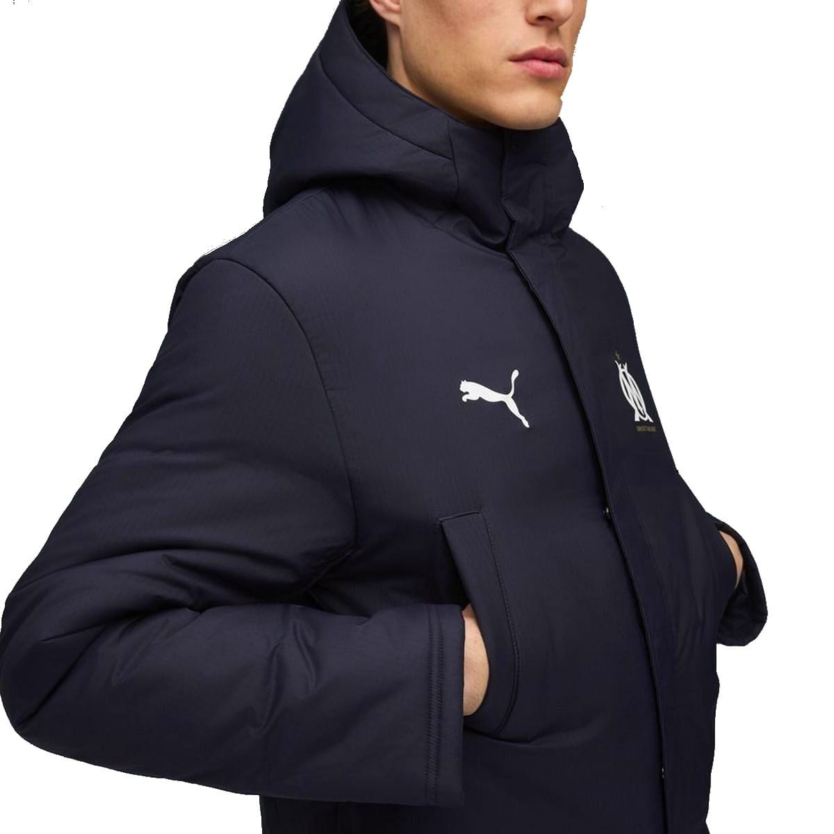 Olympique Marseille dark navy padded winter jacket 2025/26 - Puma-2