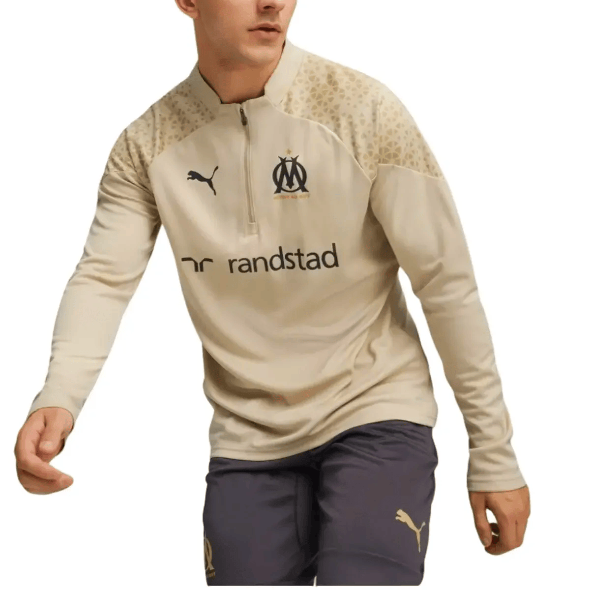 Olympique Marseille EU gold training technical tracksuit 2024 - Puma-0