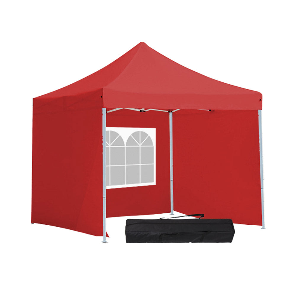 Gazebo pieghevole rosso 3 × 3 m con pareti e borsa