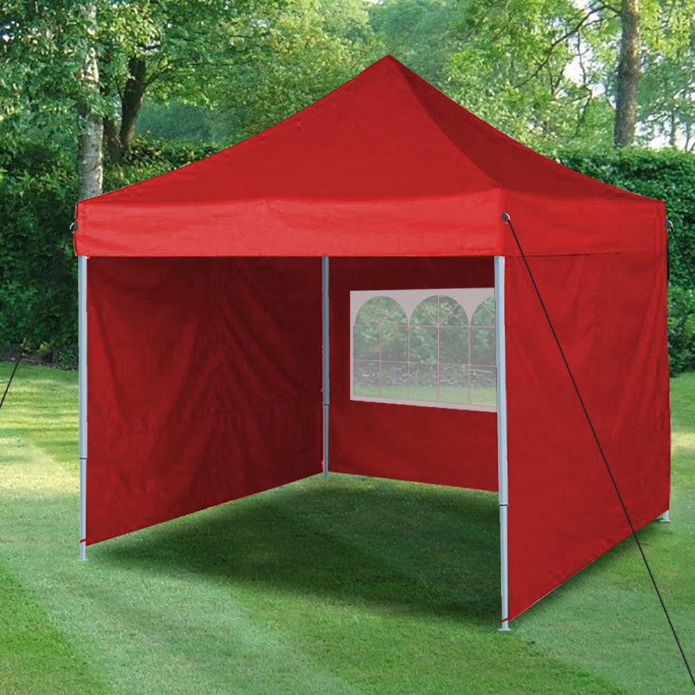Gazebo pieghevole rosso 3 × 3 m con pareti e borsa