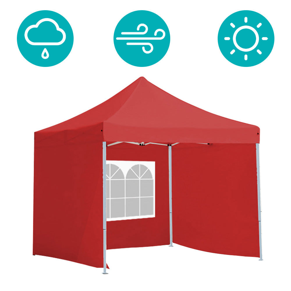 Gazebo pieghevole rosso 3 × 3 m con pareti e borsa