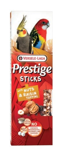 Sticks Parrocchetti di grande taglia con frutta secca e uvetta - 2 pz 140 gr