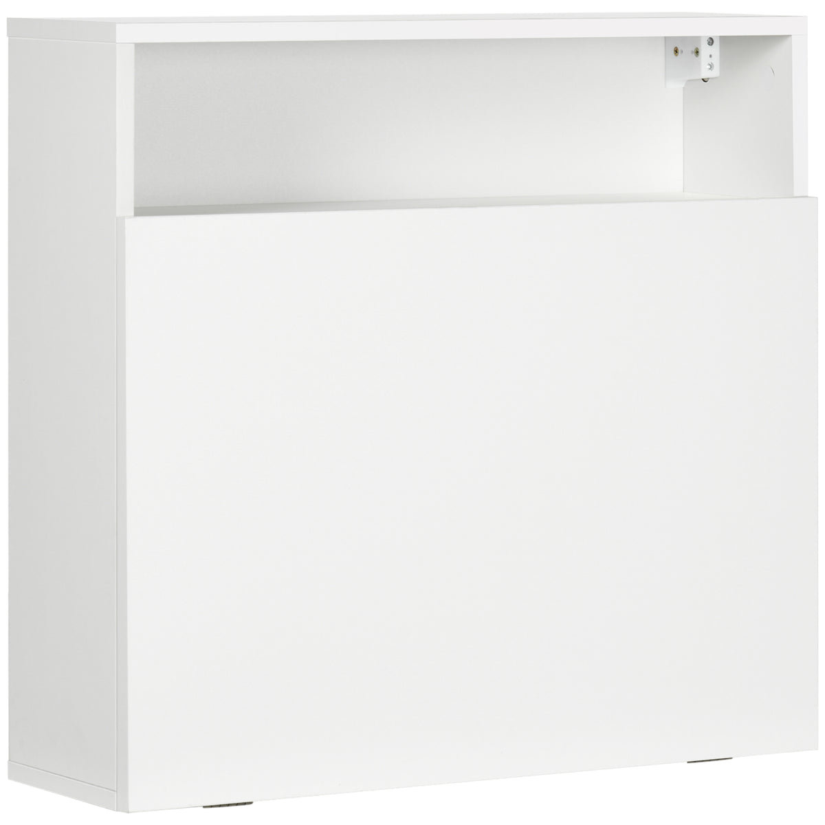 Bureau suspendu bureau mural avec tablette rabattable et 3 compartiments - 64 x 20 x 60 cm - blanc-9