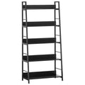 Étagère bibliothèque de Rangement Style Industriel incliné 5 Niveaux 70L x 35l x 150H cm Noir-0