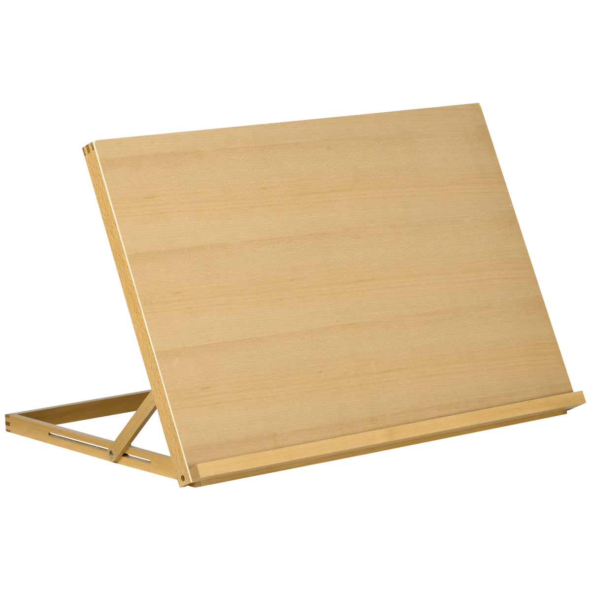 Chevalet de table en bois pour formats A2, chevalet de table réglable en bois de hêtre, 75,8x51,4x51cm, bois naturel-0