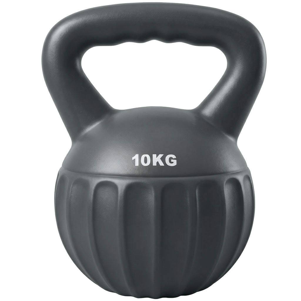 Kettlebell 10 kg, Haltère avec Poignée Antidérapante, Haltère à Boule, Musculation, Entraînement, pour Gym, Gris-0