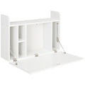 Bureau suspendu table murale table d'ordinateur murale et tablette rabattable avec rangements - 77 x 20 x 51 cm-0