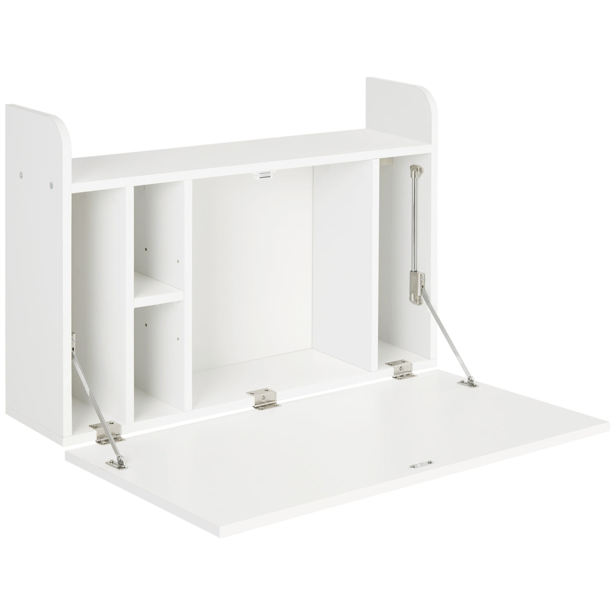 Bureau suspendu table murale table d'ordinateur murale et tablette rabattable avec rangements - 77 x 20 x 51 cm-0