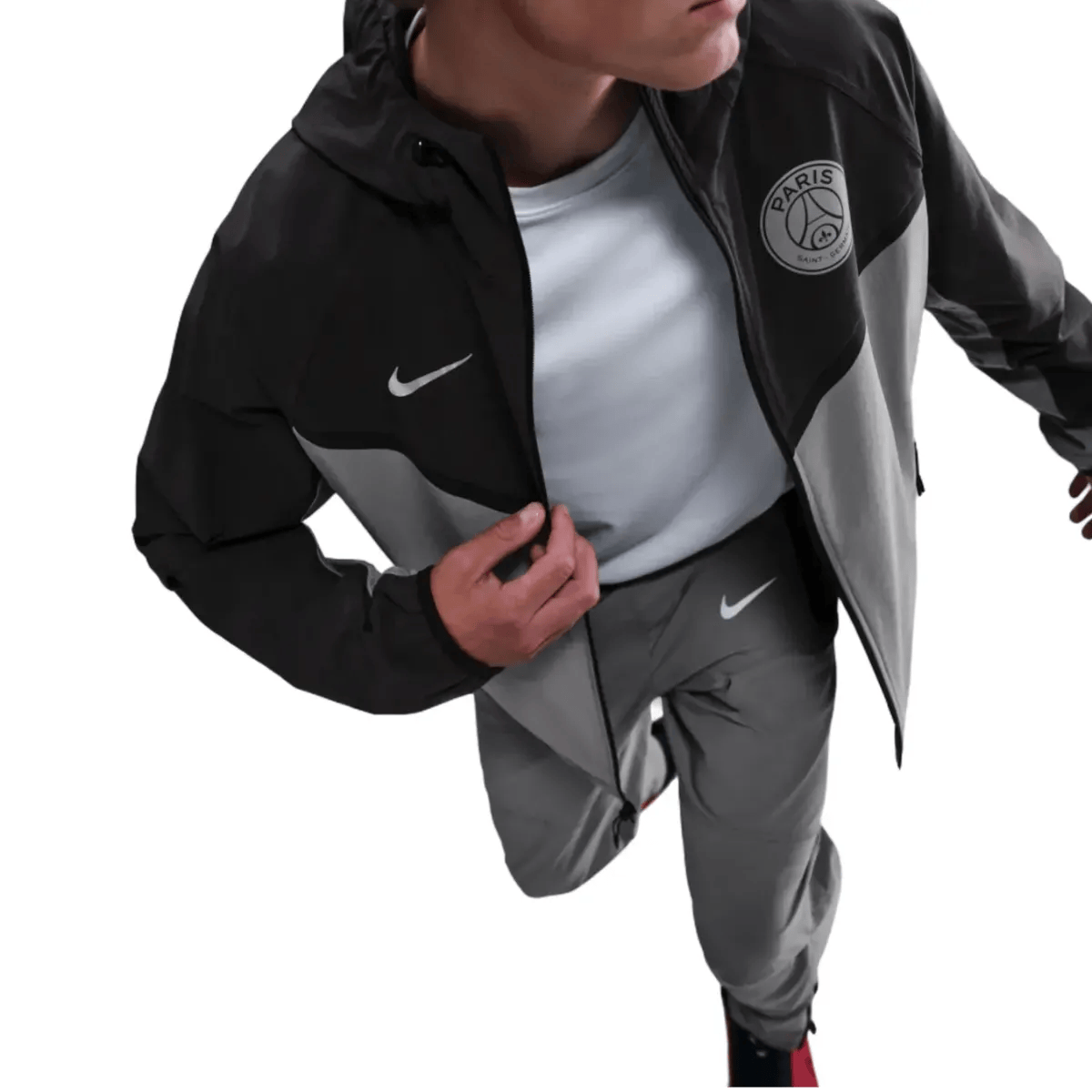 PSG grey Tech Woven presentation tracksuit 2025/26 - Nike-3