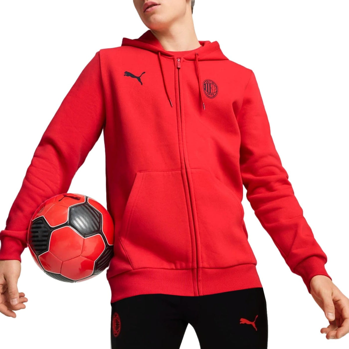 AC Milan Casual Fans hooded presentation tracksuit 2024/25 red/black - Puma-0