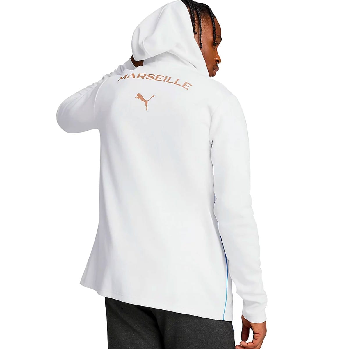 Olympique Marseille Casual presentation tracksuit 2024/25 white/black - Puma-1