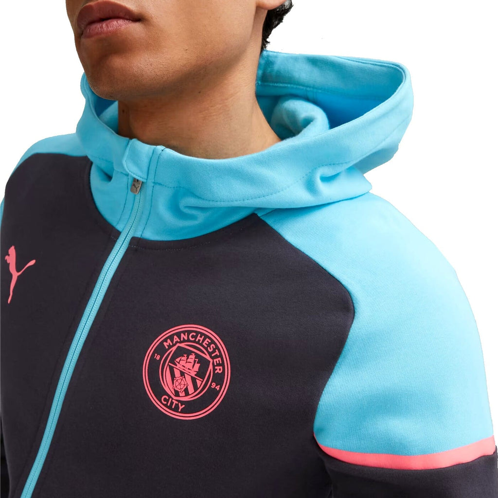 Manchester City black Casual hooded presentation tracksuit 2023/24 - Puma-3