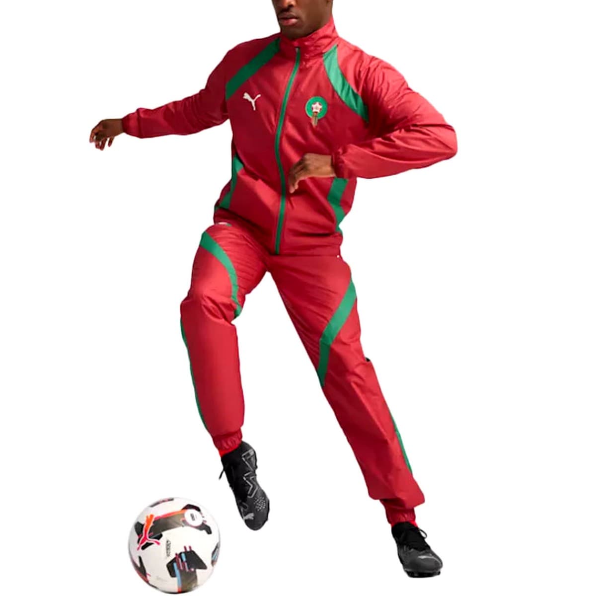 Morocco pre-match presentation soccer tracksuit 2024/25 - Puma-1