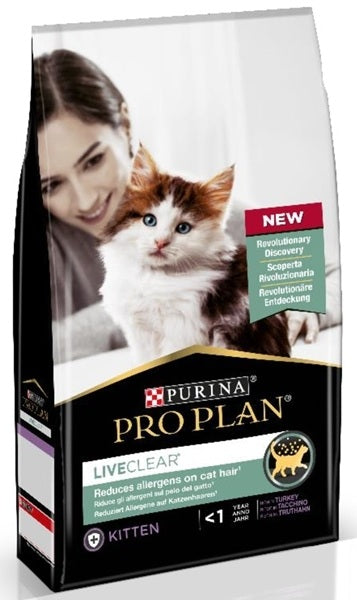 PURINA PRO PLAN LIVECLEAR KITTEN RICCO IN TACCHINO 1,4 KG.