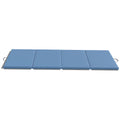 Tapis de gymnastique yoga pilates fitness pliable en 4 avec poignées revêtement synthétique 240 x 120 x 5 cm bleu clair-0