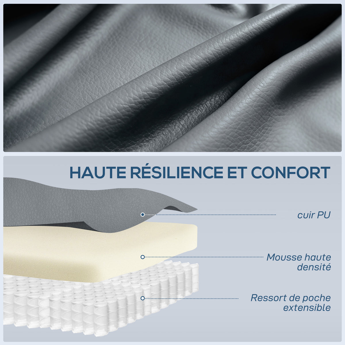 Fauteuil Inclinable de Massage et Chauffage, Fauteuil de Relaxation, Dossier Réglable, Pivotant, 82x99x103cm, Gris Clair-5