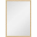 Miroir mural rectangulaire 60 x 40 cm, cadre en bois naturel, idéal pour la salle de bain, salon ou chambre-0