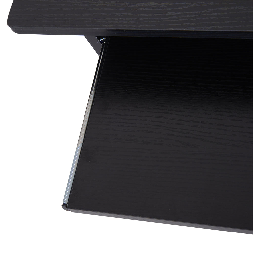 Bureau d'ordinateur, bureau avec rangement, plateau pour clavier et support de moniteur, 80 x 45 x 75 cm, noir-6
