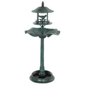 Bain d'oiseaux abreuvoir pour oiseaux jardinière 3 en 1 Ø 50 x 113 cm polypropylène vert-de-gris-0