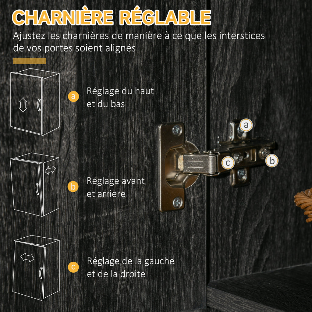 Buffet de cuisine armoire de cuisine contemporaine multi-rangements 6 portes 1 tiroir + grand plateau-6
