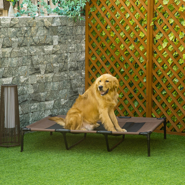 Set di 2 lettini rialzati XXL per cani e gatti 122 × 92 cm, marrone