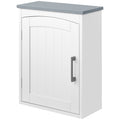 Meuble wc suspendu armoire à pharmacie murale armoire salle de bain rangement avec porte et étagère réglable - 41 x 18,5 x 52 cm - MDF - blanc-0