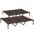 Lot de 2 Lits sur pieds XXL pour chien chat lit de camp animal 122L x 92l x 23H cm marron clair-0