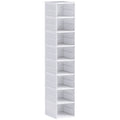 Lot de 8 boîtes à chaussures pliables en plastique empilables avec couvercles, pour pointure jusqu'à 43, blanc-0