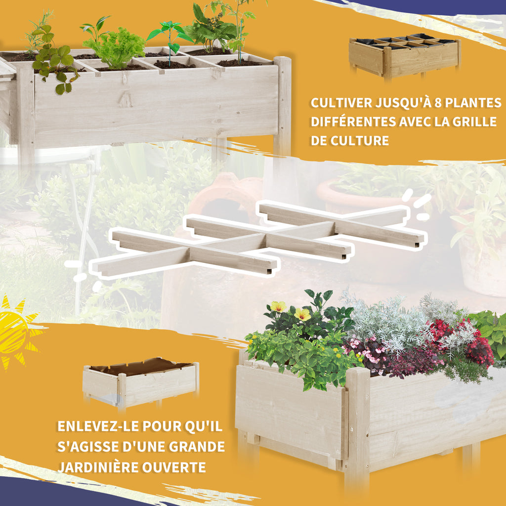 Jardinière sur Pied - Potager sur roulettes - étagère, Tablette Rabattable, Inserts d'irrigation, Feutre de Drainage-3