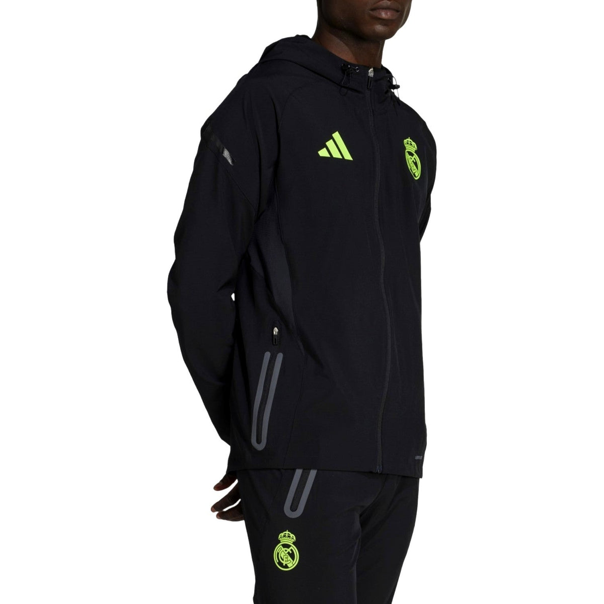 Real Madrid black Tech presentation soccer tracksuit 2026 - Adidas-1