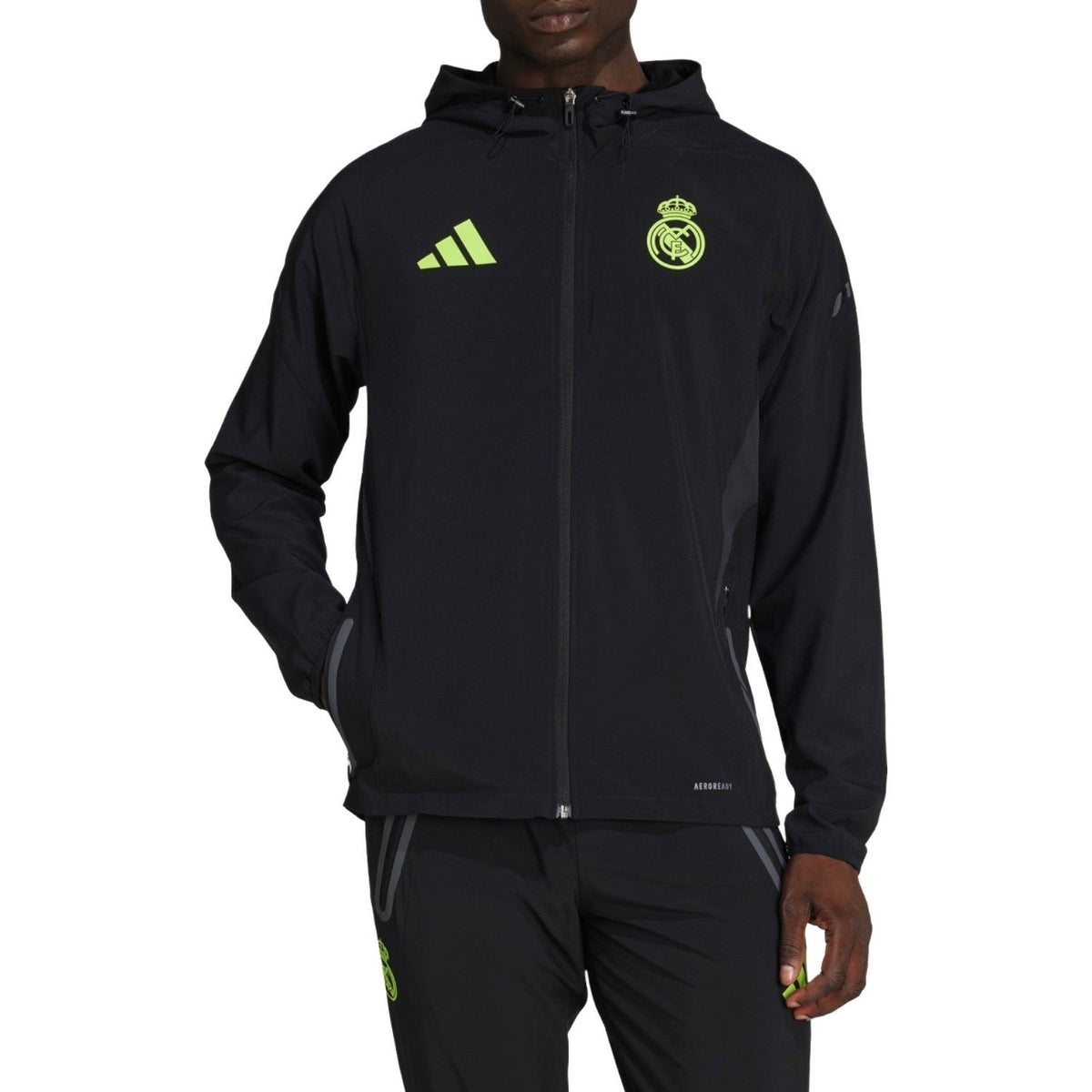 Real Madrid black Tech presentation soccer tracksuit 2026 - Adidas-0