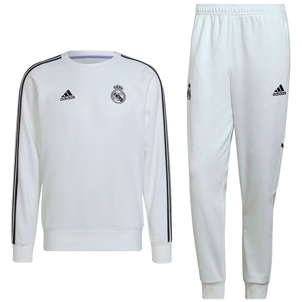 Real Madrid white training sweat Soccer tracksuit 2022/23 - Adidas-0