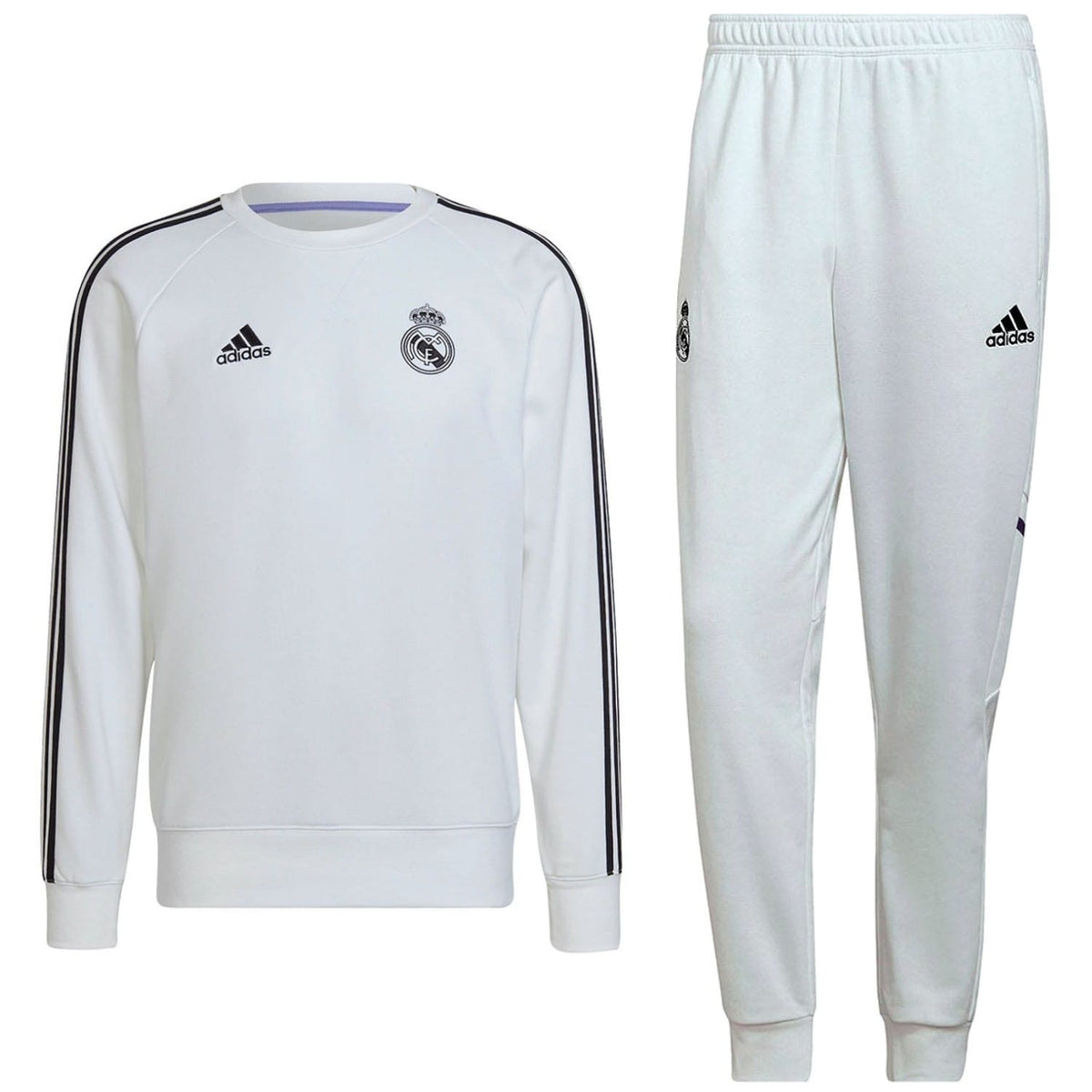 Real Madrid white training sweat Soccer tracksuit 2022/23 - Adidas-0
