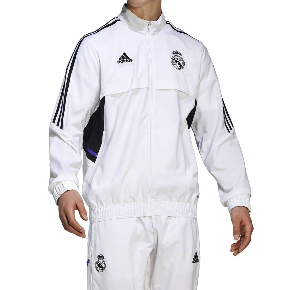 Real Madrid white presentation soccer tracksuit 2022/23 - Adidas-4