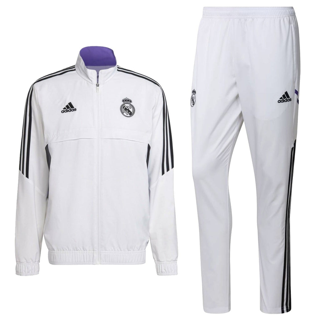 Real Madrid white presentation soccer tracksuit 2022/23 - Adidas-0