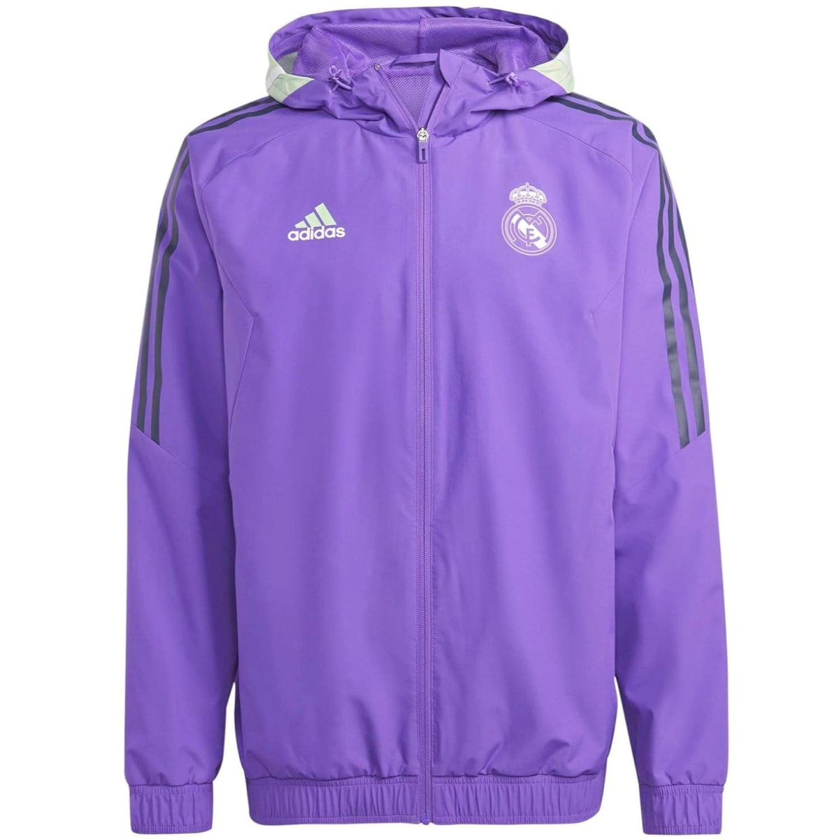 Real Madrid soccer training rain jacket 2023 purple - Adidas-0